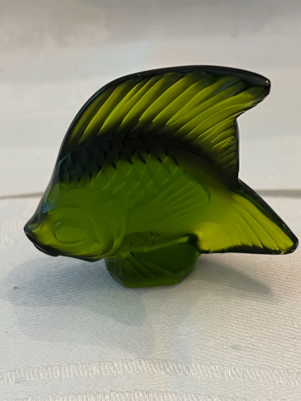 Lalique Crystal Mint Green Fish Sculpture